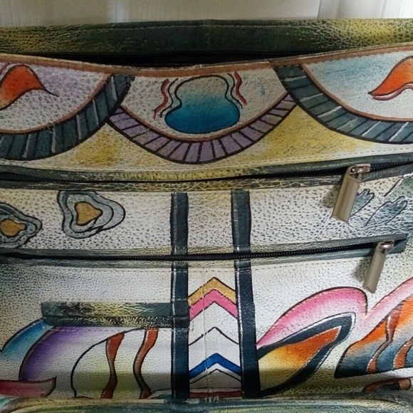 BIACCI purse handbag hand-painted multicoloured medium size - Picture 4 of 9